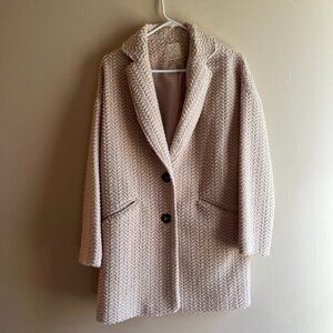 Pin and Needle cream wool teddy Coat preppy coquette winter cottage old money